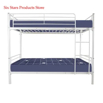 

Bunk Bed Iron Frame With Ladder For Kids 198x107x165cm White Color High Quality Bed Suitable For Bedroom Twin Size