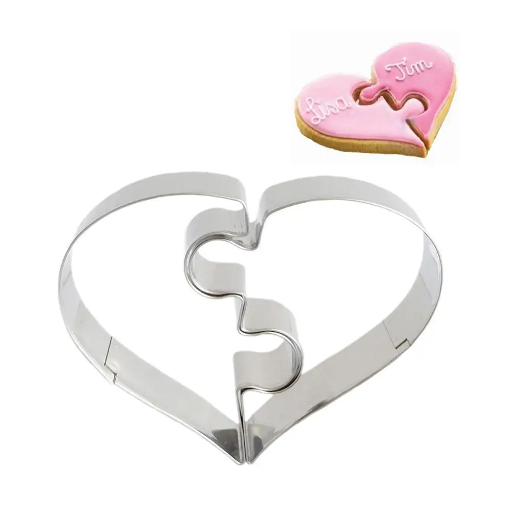 

2pcs/set Heart shaped baking molds Cookie Molds Cookie Cutter Funny Love Wedding Puzzles Romantic Cookies Mold