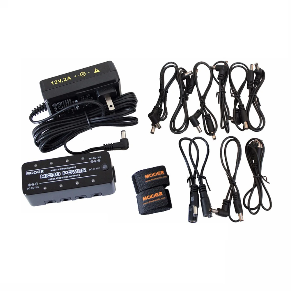 

MOOER Micro Power Pedal Power Supply 8 Isolate Outputs for DC 9V Pedal Full Metal High Quality Guitar Pedal accessories
