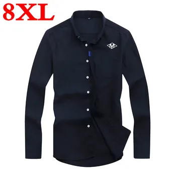 

plus size 8XL 7XL 6XL 5XL 4XL Spring Autumn Cotton Dress Shirts High Quality Mens Casual Shirt Casual Men Slim Fit Social Shirts