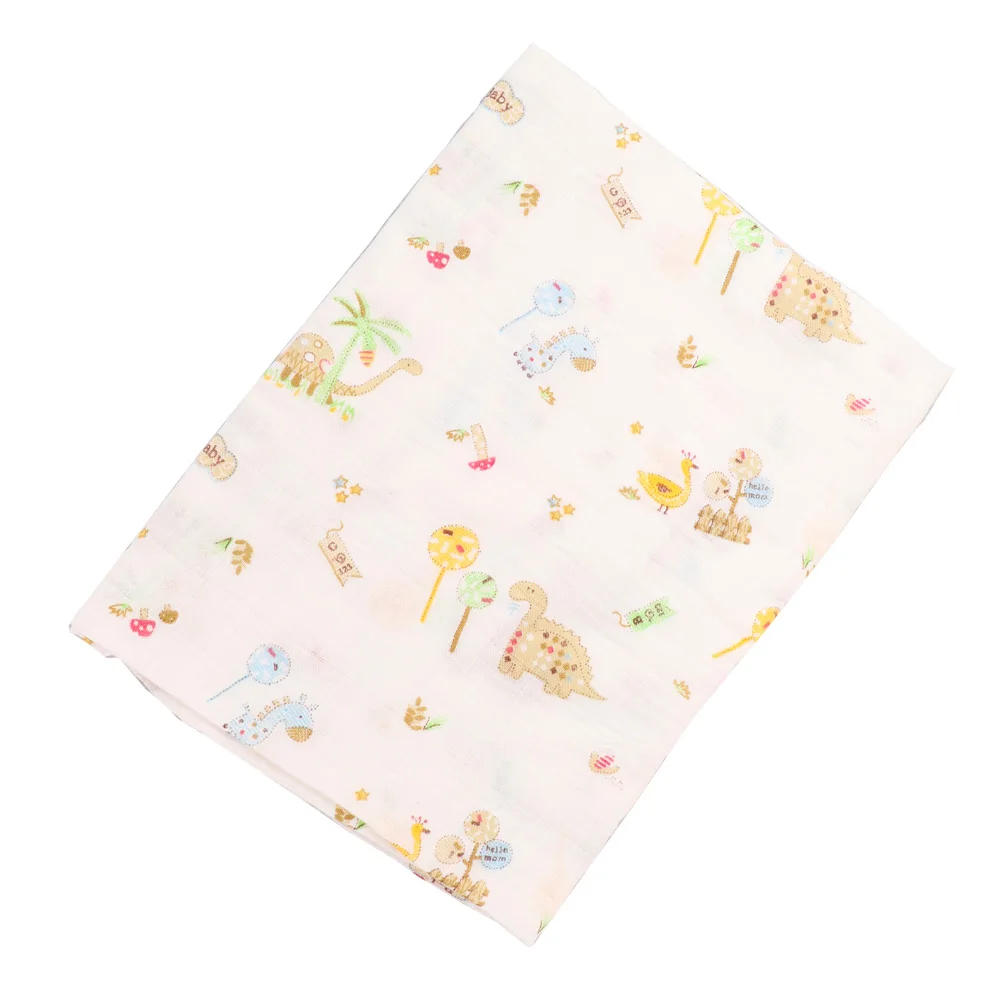 Muslin Swaddle Blankets Cotton Animal Pattern Baby Swaddle Wraps Soft Play Mat Infant Kids Receiving Blanket Stoller Cover - Цвет: 50