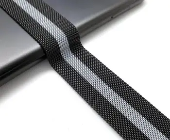 

For i Watch Series 5 44 40mm Milanese Strap Black With Gray Bands For Apple Watch Series 1 3 38 42mm Bracelet Watch Accessories