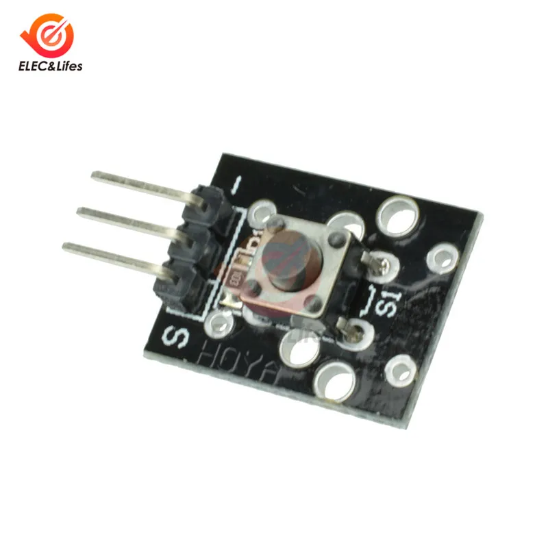 5 шт. KY-004 3-Pin Кнопка ключ переключатель Сенсор модуль для Arduino Diy тактовый переключатель Starter Kit 6*6*5 мм 6x6x5 мм KY004