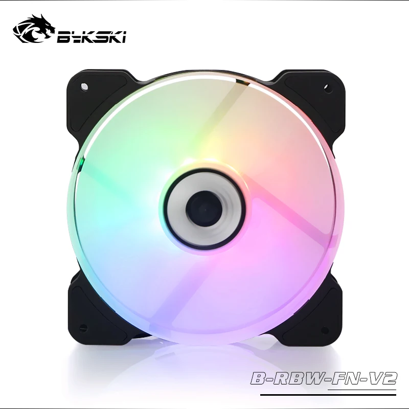 Bykski 5V A RGB Light Fan 1500RPM 64 8CFM Computer Case 12cm Fan Water Discharge Radiator 1