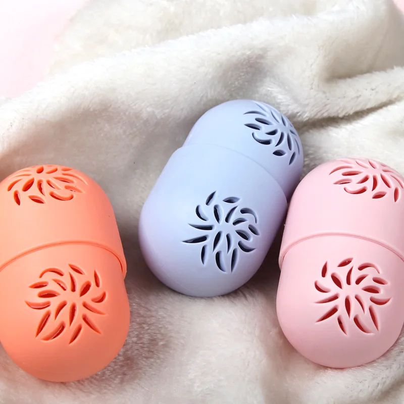Powder Puff Storage Box Beauty Egg Capsule Storage Box Portable Dustproof Breathable Silicone Powder Puff Storage Box