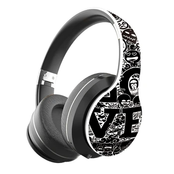 

Head Wearing Bluetooth Headset Folding Portable Graffiti Wireless Headphone Supports TF Card for Mobile Phone Computer Tablet --