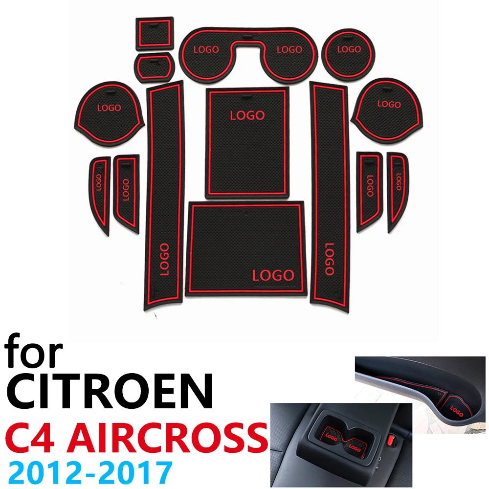 Противоскользящие резиновые чашки подушки двери паз коврик для Citroen C4 AirCross 2012~ аксессуары наклейки коврик для телефона 2013