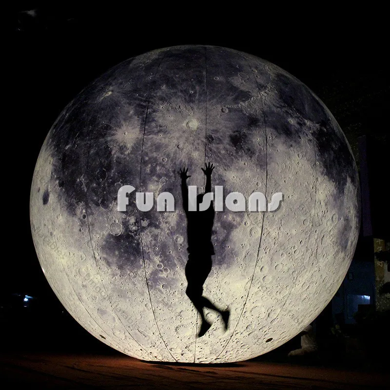 

6mH Giant Decorative Inflatable Moon Light Balloon / LED Lighting Up Inflatable Moon Ball for Mid-Autumn Festival