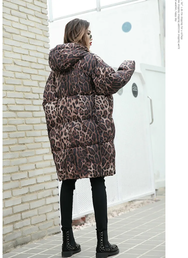 Max LuLu, модная Корейская женская зимняя куртка, Женская длинная парка с капюшоном, леопардовая расцветка, Повседневная утолщенная Женская пуховая куртка размера плюс