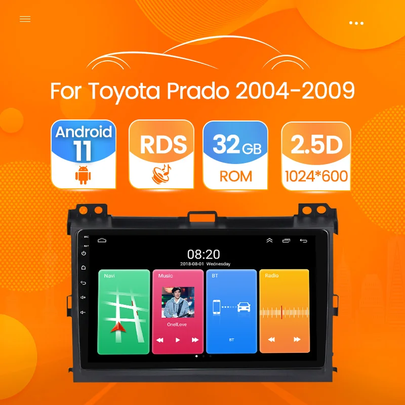 Мультимедийная система на Android 11 2 Гб ОЗУ 32 ПЗУ автомобильный радиоприемник с
