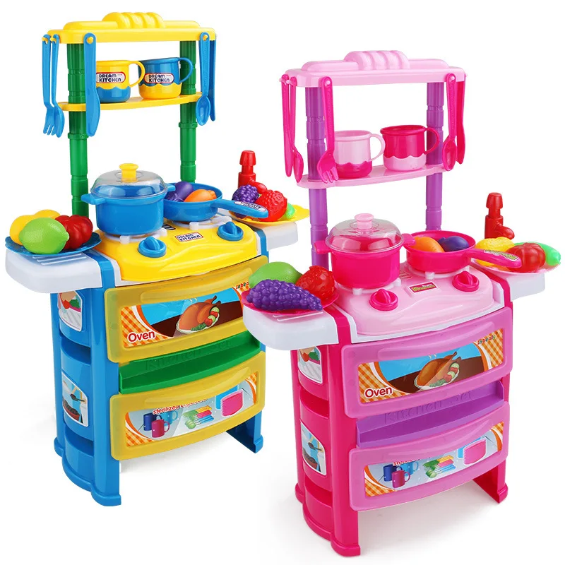 3-6-Year-Old Play House Children Kitchen Set Multi-functional Light Music Cooking Cleaning Tablewar - 4000209491498