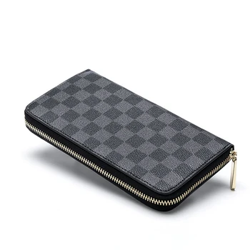 

Wristlet wallet purse for men and women 2020 Plaid phone clutch bags designer luxury long leather cash coin credit card holder