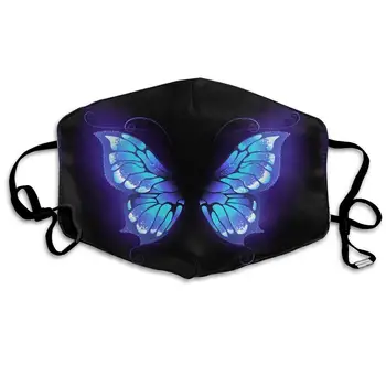 

Mouth Mask Glowing Purple Butterfly Wings Fashion Earloop Face Mask For Kids Teens Men Women Winter Summer