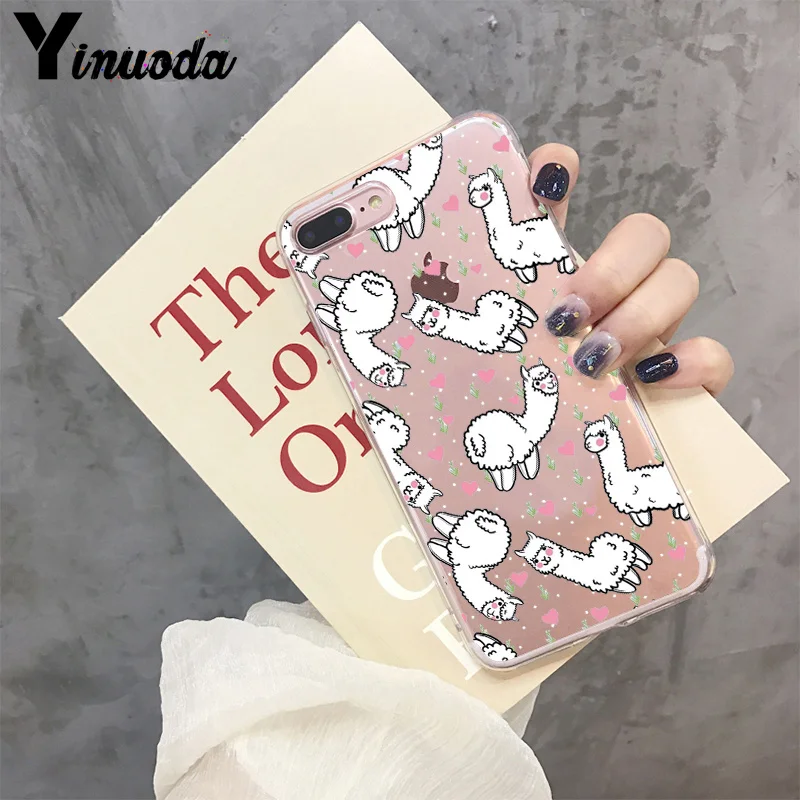 Yinuoda Kawaii милый лама Альпака животные мультфильм цветной чехол для телефона для Apple iPhone 8 7 6 6S Plus X XS max 5 5S SE XR чехол