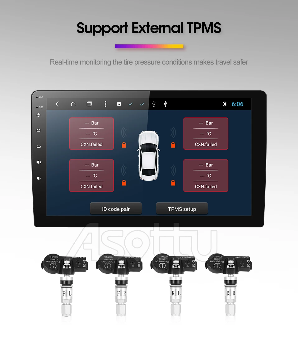 Clearance Asottu 10.1 inch  PX30 android 9.0 car dvd gps navigation radio video player universal radio car universal multimedia 1 din 16