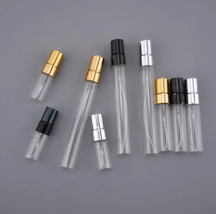 

1000pcs Travel Portable 3ML 5ML 10ML Empty Glass Refillable Perfume Bottle With Aluminum Atomizer Free Shipping SN102