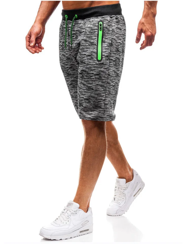 Летние мужские шорты, повседневные Модные дышащие спортивные шорты с эластичной резинкой на талии, Мужские штаны до колена для бега серого цвета 3XL - Цвет: Серый