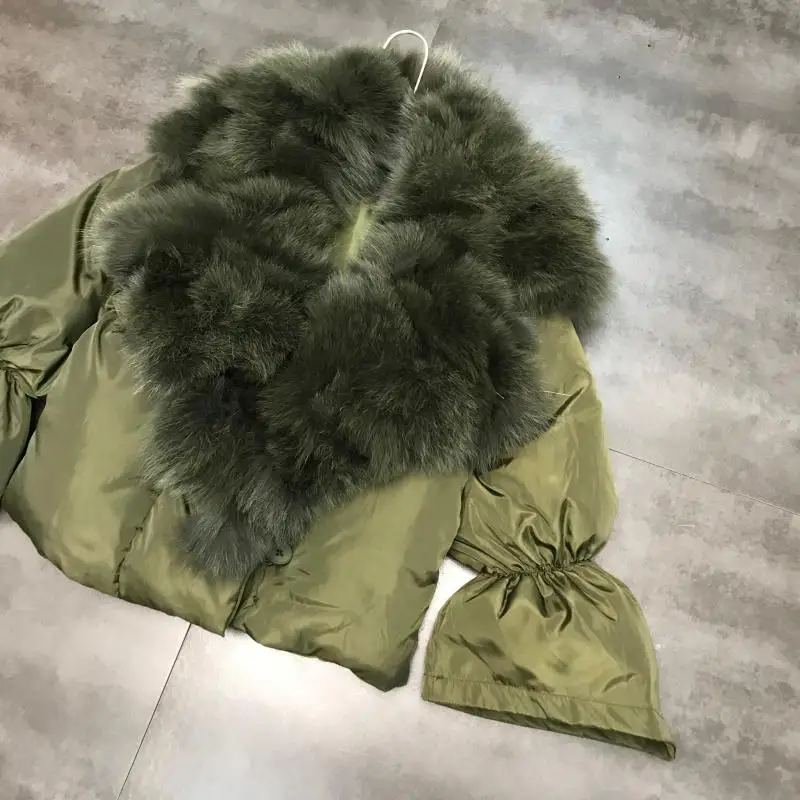 Новая одежда с хлопковой подкладкой с роговыми рукавами и рисунком лисы, маленькая хлопковая стеганая куртка с завязками на талии, зимняя женская куртка