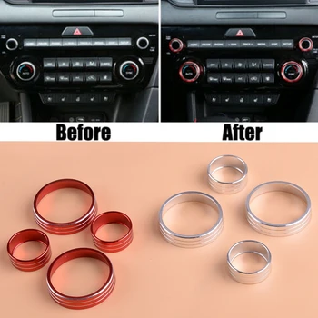 

4Pcs A/C Knob Control Panel Heater Dials Switch Button Ring Cover Fit for Kia Sportage QL 2017-2020