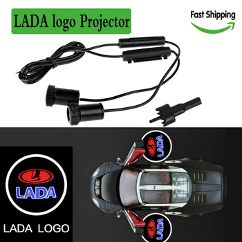 

2 pcs led car door light laser logo Ground Projection for lada emblem projector welcome lamp for Lada Vesta Granta Niva Xray new