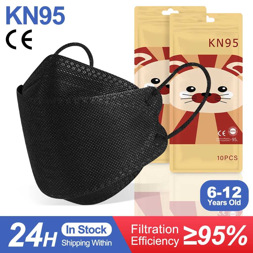 Детские KN95 рыбы маска 5-100 шт. Mascarillas FFP2 детей респираторные маски FPP2 Homologada ffp2