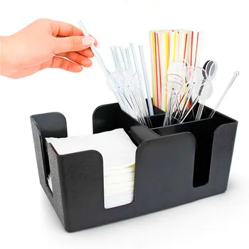

Bar Pub Napkin Straw Storage Box Cocktail Stirrer Tissu Box Organizer Restaurant Storage Condiment Holder Toilet Paper Container