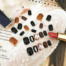 Поддельные ногти патч желательный доступен с коротким носимых девушек с алмазной разборки ленивых беременных женщин Маникюр готовой P