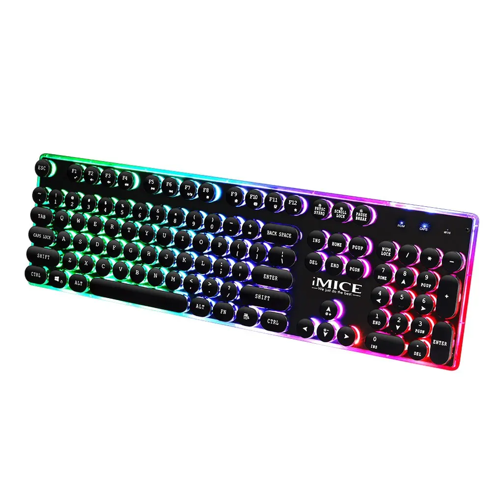 

iMice Gaming Keyboard 104 Keys Rainbow Backlit Steam Punk Keyboards USB Wired Waterproof Metal Mechanical Feeling Gamer Keyboard