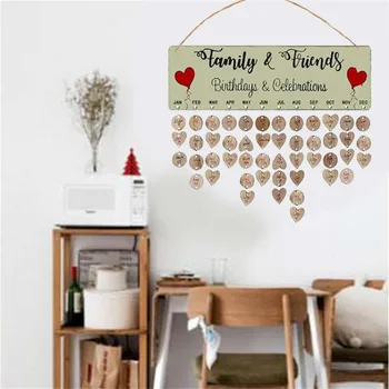 

Advent Calendars Wood Birthday Reminder Board Birch Plaque Sign Family &Friends DIY DIY Hanging Calendar Date Mark Home Decor