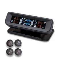 C260 система контроля давления в шинах Солнечный TPMS универсальный прибор для определения времени ЖК-экран с 4 внешними датчиками английская версия TPMS