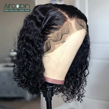 

Aircabin Deep Wave 16 Inch 13x6 Type T HD Transparent Lace Frontal Bob Wigs Glueless Brazilian Remy Human Hair Wigs For Women