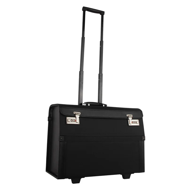 

New PU Leather + Non-Woven Fabric Trolley Cosmetic Case Multi-Function Hairdressing Tool Storage Box Beauty Cosmetic Bag