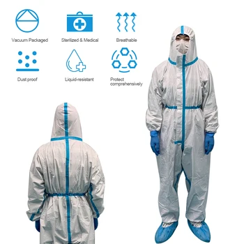 

Disposable Coveralls Protective Clothing Breathable Hooded Suit Dust-proof Anti Splash Spatter Waterproof Protective Suit