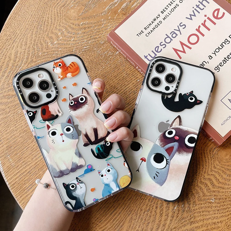 Cartoon Cat Animal Oil Painting Case For iPhone 1