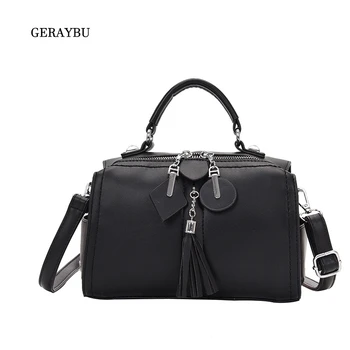 

Ladies Shoulder Bag Classic Pu Unique Zip Crossbody Bag Tassel Accessory Temperament Female Commuter Bag Black