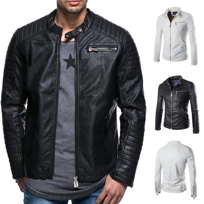 

European And American Style Men's Elbow Skin Super Short Motor 2020 New Leather Student Jacket Wild Zipper Shirt