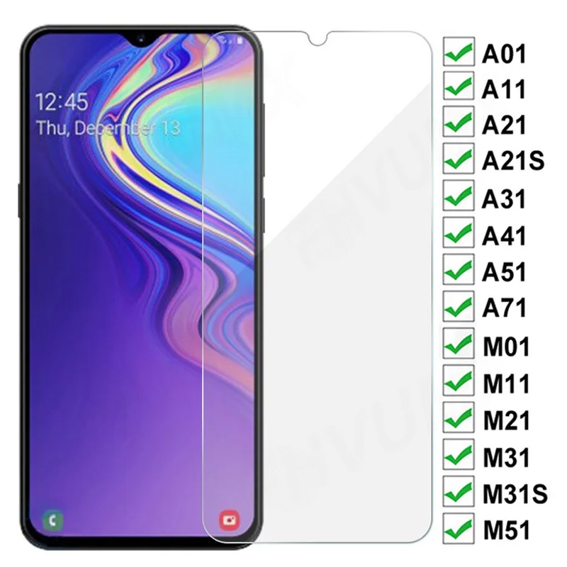 Защитное стекло закаленное 9Н для Samsung Galaxy A01/A11/A21/A31/A41/A51/A71 | Мобильные телефоны и