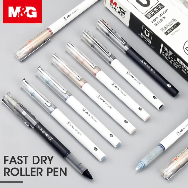 Straight Liquid Ballpoint Fine Point Roller Pen (0.5mm) Bullet Tip Office  School Gifts - Gel Pens - AliExpress