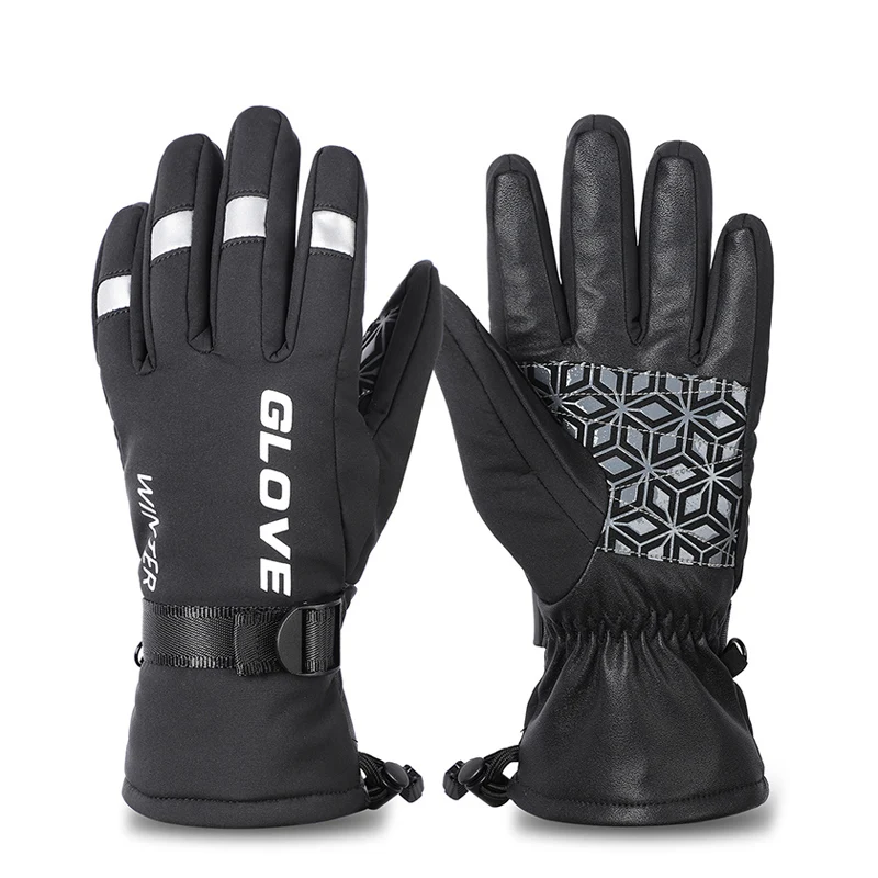 Quality Black WEST BIKING Зимние перчатки для катания на лыжах перчатки для сноуборда перчатки для катания на снегоходах и мотоциклах ветрозащитные водонепроницаемые теплые лыжные перчатки - Цвет: Quality Black