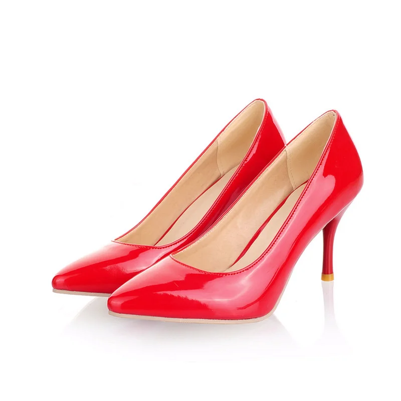 Dwayne/большие размеры 33-47; Новинка года; модные женские туфли-лодочки на высоком каблуке; классические пикантные свадебные туфли на тонком каблуке; цвет белый, красный, бежевый