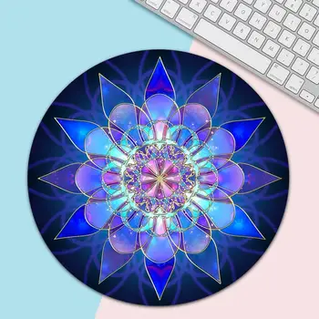 

High Quality Printed Mice Mat Mandala Round Durable Rubber Mause Mouse Pad Size for 20CM 22CM 24CM Mousepad