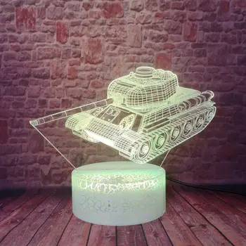 

Cool 3D Illusion LED Desk Nightlight Colorful Changing Sleeping Light War Tank Panzers Model Toys Baby