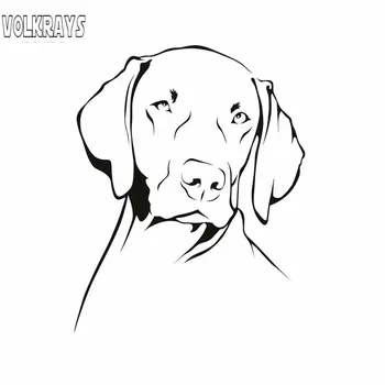 

Volkrays Cartoon Car Sticker Weimaraner Dog Animals Pets Accessories Reflective Sunscreen Vinyl Decal Black/Silver,15cm*12cm