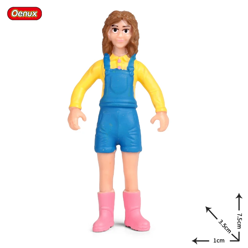 Oenux novo fazendeiro pessoas modelo simulação fazenda pessoal alimentador figuras de ação porco animais estatueta em miniatura brinquedos adoráveis para crianças