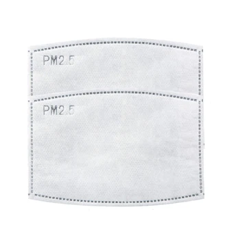 

2 Pcs 5 Layers Keep Health Mask Replacement Filter Activated Carbon Filter Mask No-dust PM2.5 Filter for Children Adult