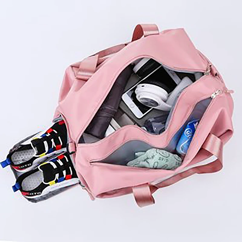 Новое отделение для сухого и мокрого спорта для девочек, Большая вместительная переносная сумка для фитнеса, нейлоновая дорожная сумка с обувью, сумка для йоги, Wobag