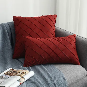 

Set of 2 Suede Cushion Cover Modern Simple Nordic Suede Leather Pillow Cover Home Decor PillowCase Cushion Cover Antique Color