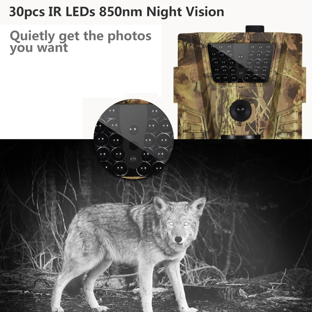 Câmera da Trilha Ip54 à Prova Ângulo de 120 Pces Leds Infravermelhos 850nm Caça Câmera Dwaterproof Água Graus Selvagem Ht-001b 12mp 1080 p 30 Mod. 1249450 6 High Quality Esporte e Lazer