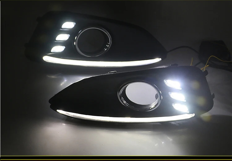 Qirun led drl дневные ходовые огни для Chevrolet Malibu с движущимися желтыми поворотниками и синий Ночной свет для бега