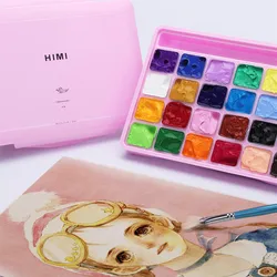 Ensemble de peinture aquarelle Gouache professionnelle, 18/24 couleurs, 30ml, tasse à gelée, Design, fournitures d'art pour étudiants débutants 